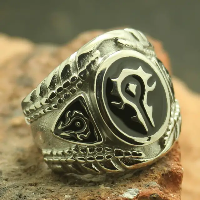 size 7 to size 15 mens boys 316l stainless steel world of warcraft mens size 15 ring
