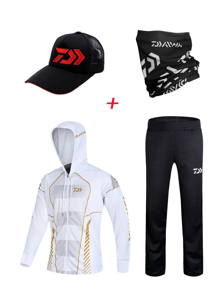 

2019 New Summer Men Sports Fishing Clothing Outdoor Mesh Breathable Hooded Mens Fishing Clothes Ice Silk Cool Fishing Suit