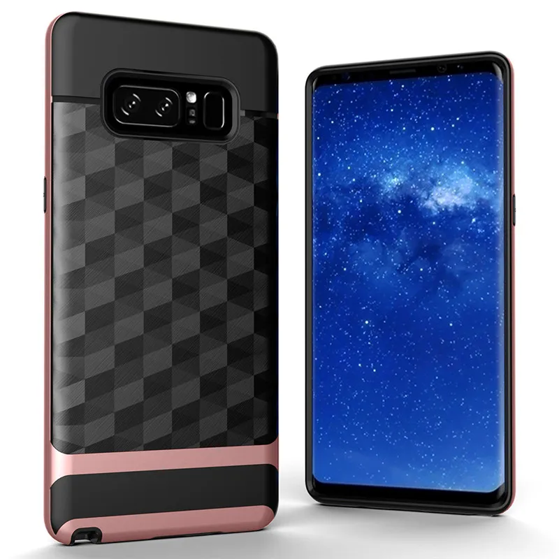 Luxury Geometric TPU+PC Brushed Plastic Hybrid Shockproof Rugged Armor Phone Back Case For SAMSUNG Galaxy Note 8 Matte Cover (12)