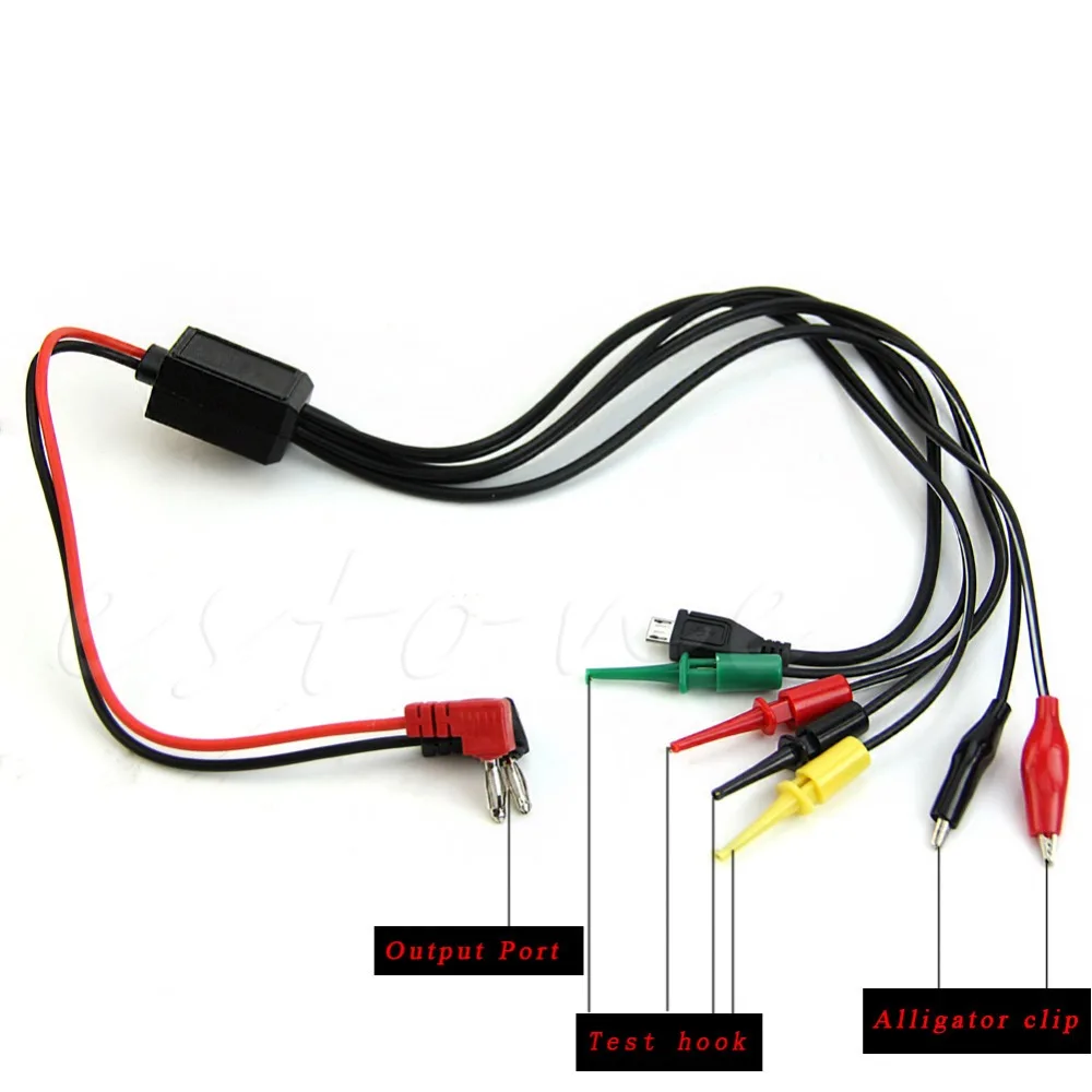 

Power Supply Test Lead Cable Kit 2 Alligator Clips 2 Banana Plugs 4 Hook Clips-TwFi