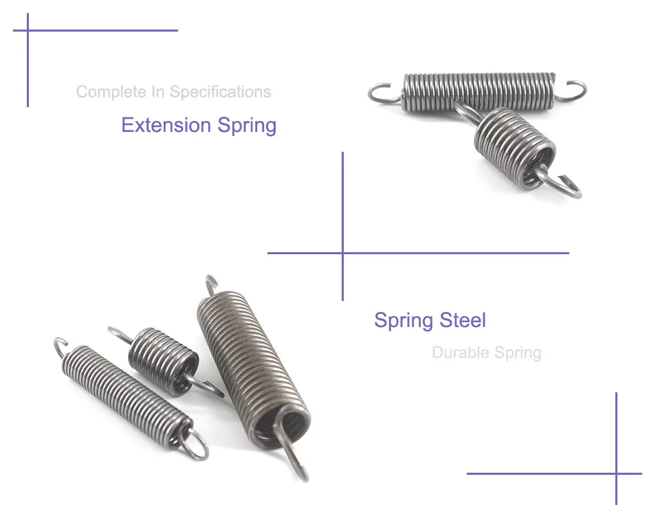 Gearway 2 шт. 1 мм Толщина 8 мм диаметр Пружина растяжения Малый Натяжные пружины 150/160/180/200/220/300mm Сталь длинные Пружина растяжения