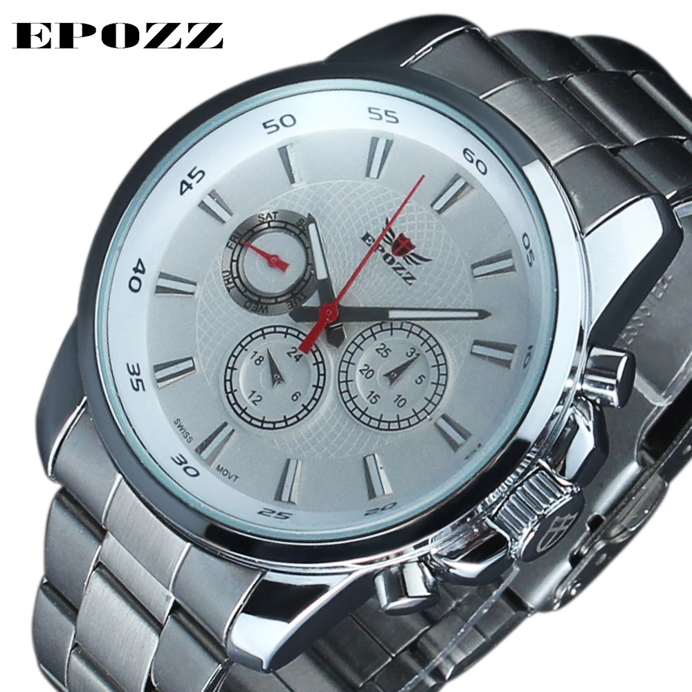 

EPOZZ Hollow high quality mens watches top brand luxury male clock full steel wristwatches quartz casual Relogio masculino