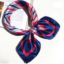 1 шт. мягкие шелковые квадратные банданы шарфы платок атласная стюардесса женский элегантный шелковый шарф женские аксессуары