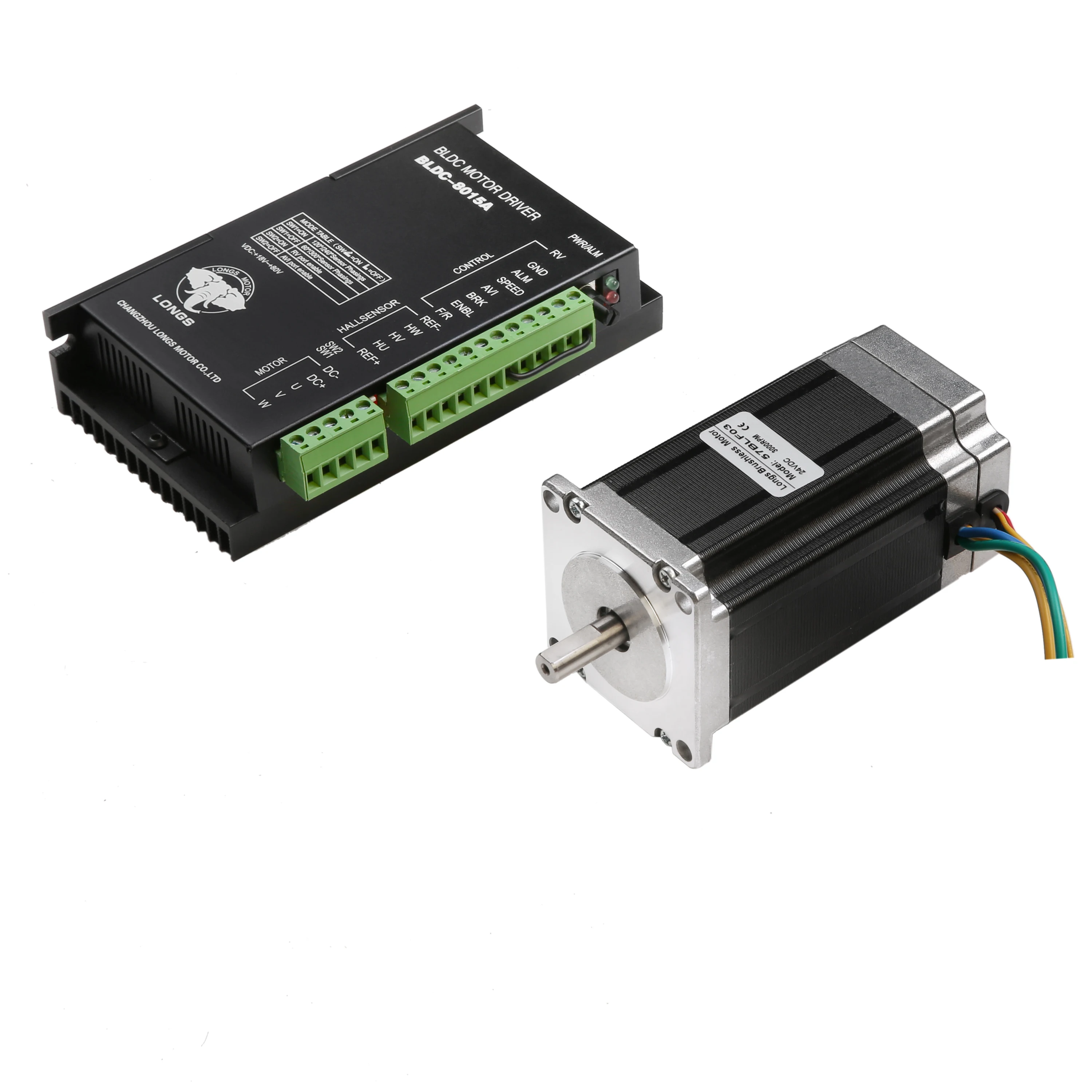 

57BLF03 Brushless DC Motor Nema23 188W 24V 3000RPM DC Driver BLDC-8015A Router Milling CNC Router LONGS MOTOR