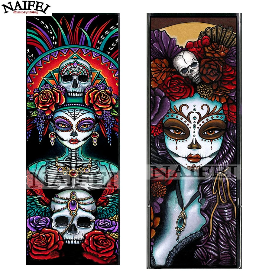 

DIY 5D Diamond Painting Skull and flowers Home Decor Needlework Craft Gift Full Square 3d Diamond Embroidery Cross Stitch Kits