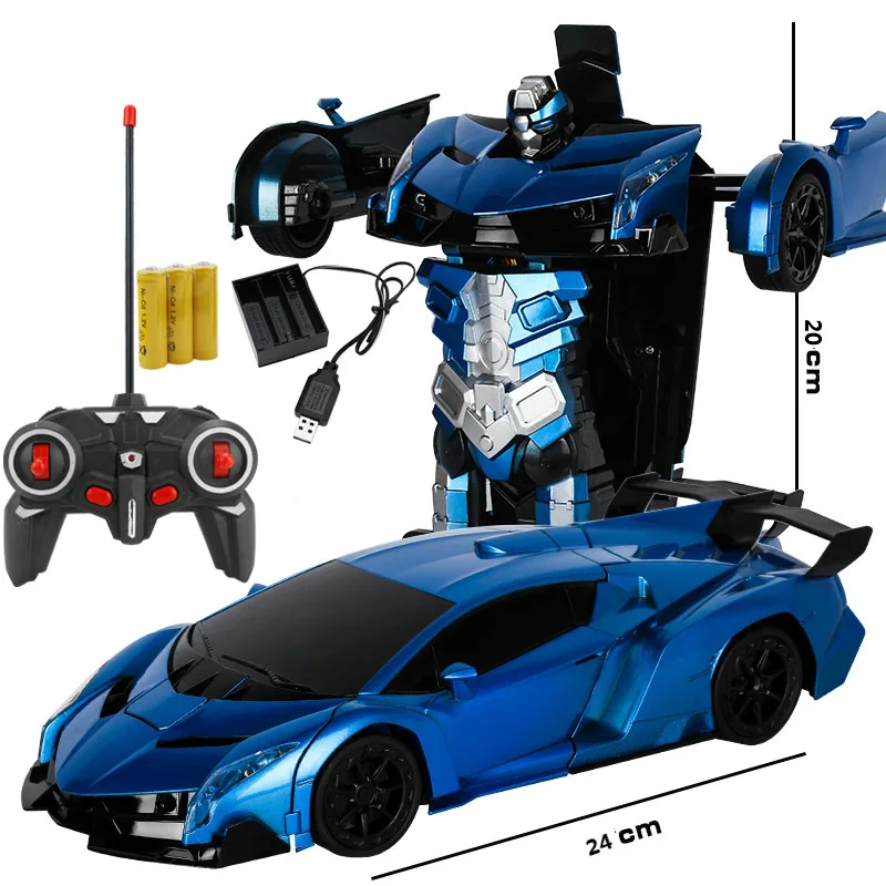 Rc Transformer 2 in 1 RC Car Driving Sports Cars drive Transformation Robots Models Remote Control Car RC Fighting Toy Gift