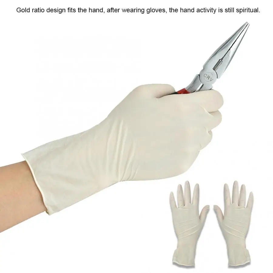 

50pairs/Pack Extra Strong Latex Glove Beauty Salon Medical Dentist Disposable Gloves