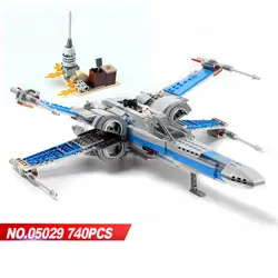 Лепин 740 05029 шт. Star X-Fighter крыло войны игрушка строительный блок Собранный Совместимость 75149 DIY образовательная модель кирпичи для подарка