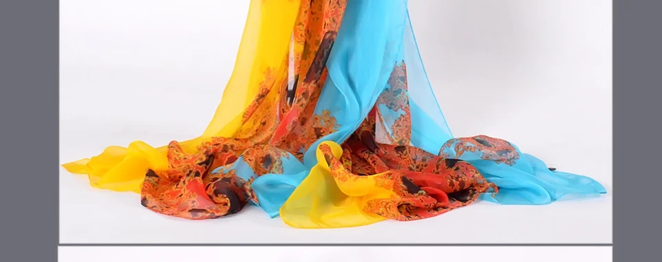 [BYSIFA] шарфы Модные женские шелк тутового цвета шифон длинные шарфы 180*110 см небесно-голубой желтый шелковый шарф шаль обертывания Bufandas