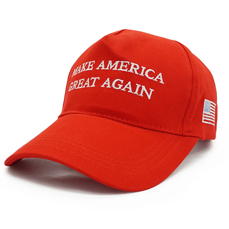 Высококачественная бейсбольная кепка для мужчин, женщин, Дональда Трампа, красного цвета, регулируемый головной убор кепки-бейсболки с вышитыми надписями Gorras