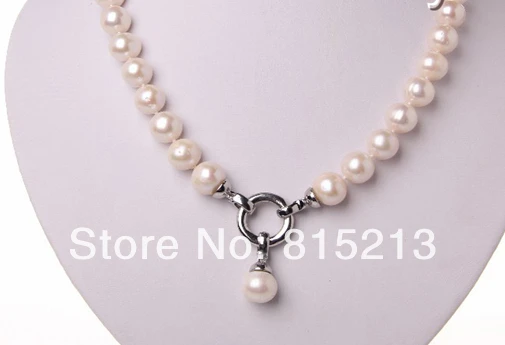 

ddh001299 stunning big 10-11mm round white freshwater cultured pearl necklace N Discount (A0329)