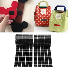 100 Pairs 20mm Black Square Self-adhesive Hook and Loop Strips Tape Strap for Home School Offfice Daily Use