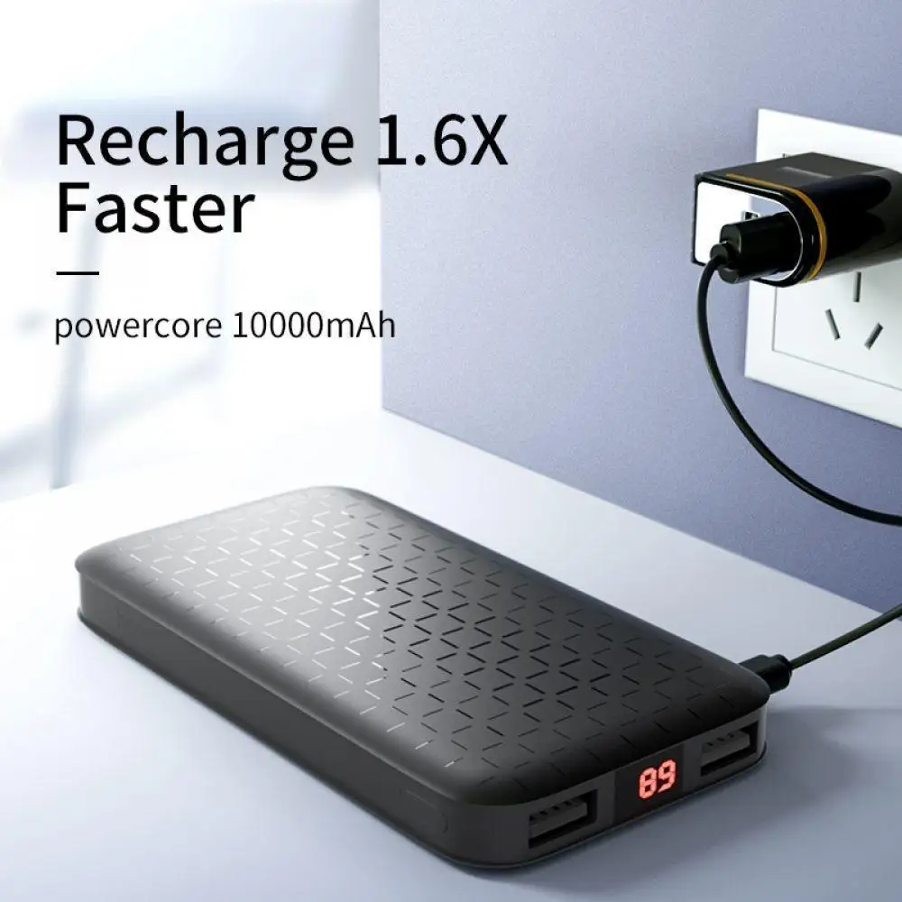 HOCO 10000 mAh power Bank Ультратонкий внешний аккумулятор с двумя usb портами Внешняя