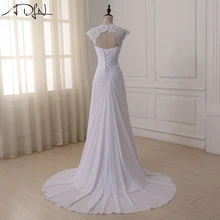 ADLN 2017 In Stock Plus Size Wedding Dress Elegant V-neck Applique Chiffon Beach Bridal Gowns vestidos de novia