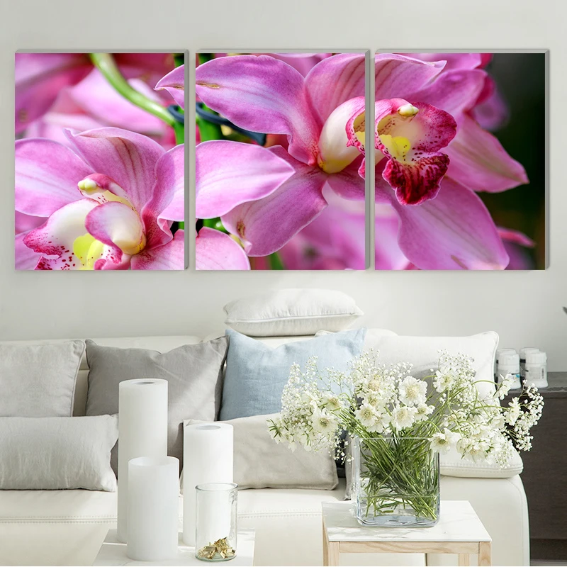 

Attractive flower realist canvas painting home deco art prints 3 psc beautiful wall pictures for living room kitchen rooms hotel