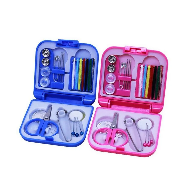 200set Portable Travel Sewing Kit Thread Needles Mini Plastic Case