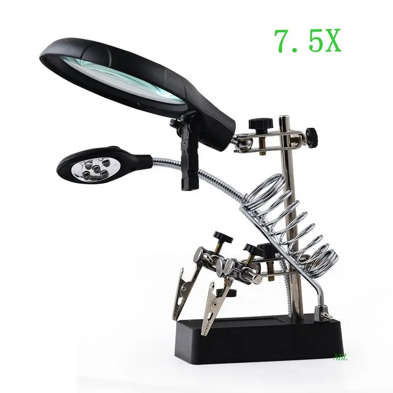 Увеличительное стекло для сварки 2.5X 7.5X 10X со светодиодсветильник|desktop stores|light linux