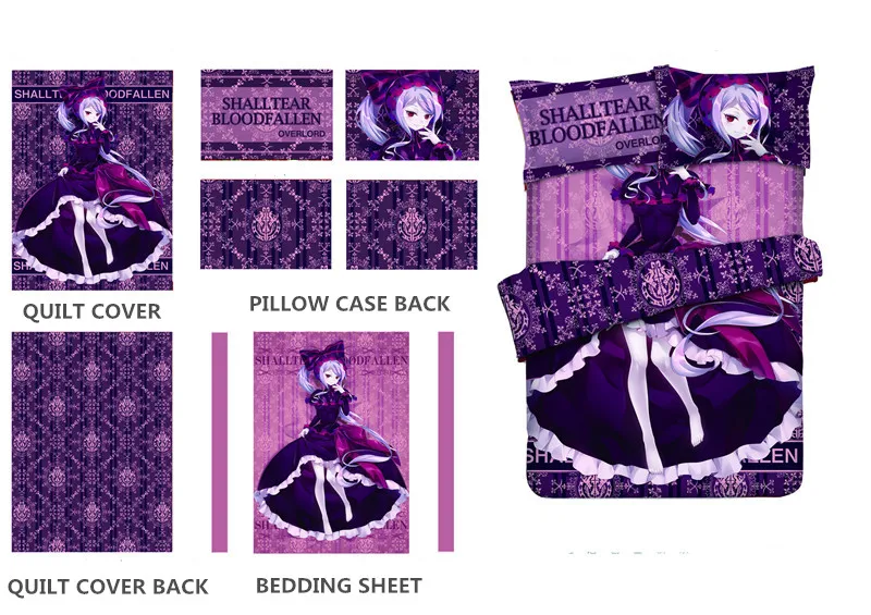 Японский персонаж аниме Overlord Shalltear роскошный комплект постельного белья s