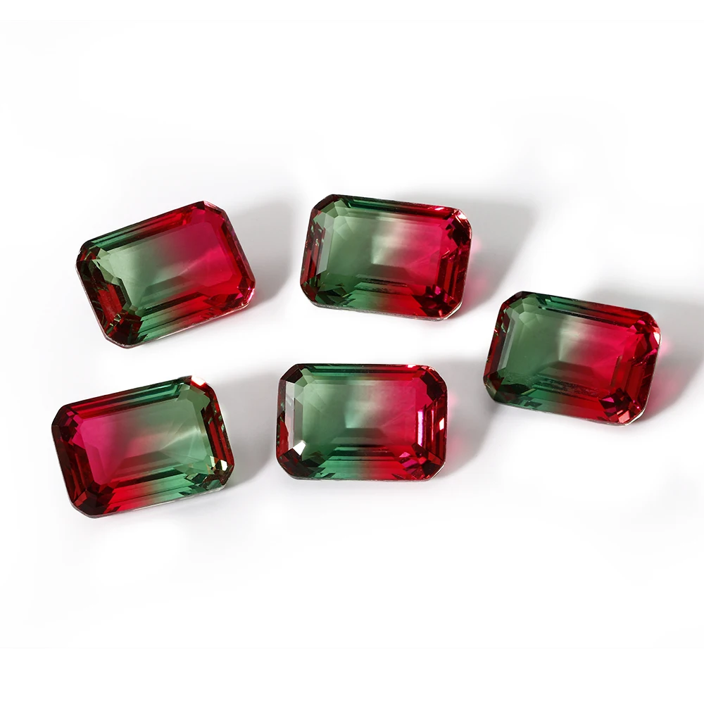 GUYINKU 5 шт. 10*14 мм Красочные Свободные драгоценные камни турмалин фаски прямоугольной огранки для изготовления ювелирных изделий