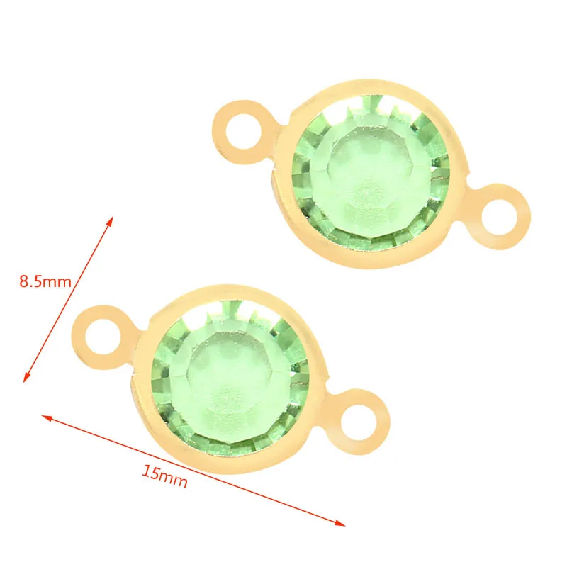 Новые золотые соединители из нержавеющей стали, стеклянные шармы, сделай сам, изготовление ювелирных изделий 8,5*15 мм - Цвет: style 1