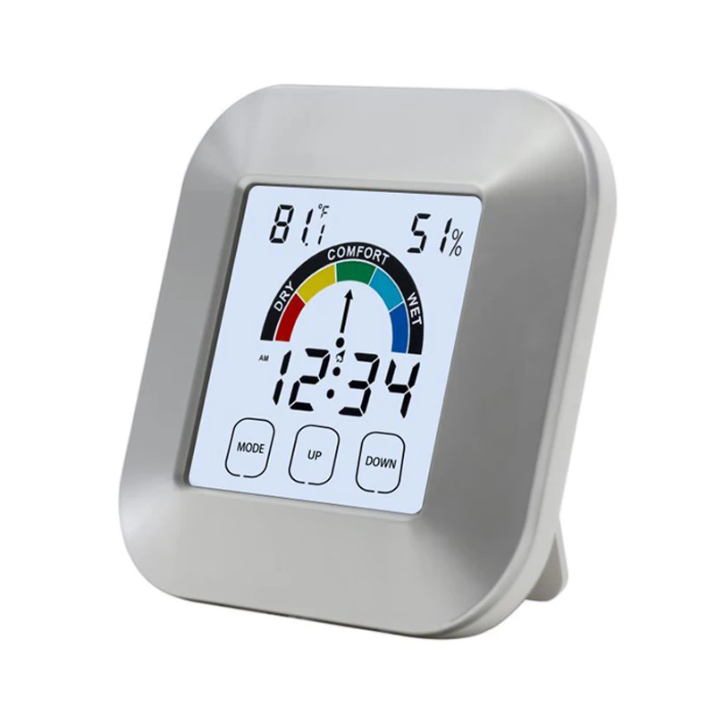 

EAAGD Indoor Thermometer Humidity Monitor Touchscreen Backlight Timer Smart Digital Hygrometer Temperature Gauge Humidity Meter