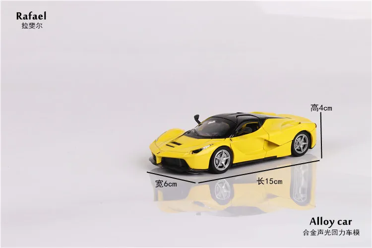 Масштаб Ferraris, модель автомобиля из 1:32 сплава, литой под давлением, звуковой светильник, дверная игрушка для детей, горячая игрушка, автомобиль, горячее колесо