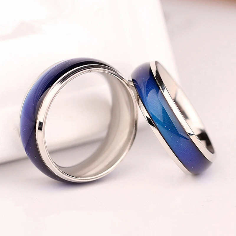 Кольцо из нержавеющей стали, меняющее цвет, кольца для настроения, чувство/температура эмоций, кольцо шириной 6 мм, умные ювелирные изделия для мужчин и женщин, подарки унисекс