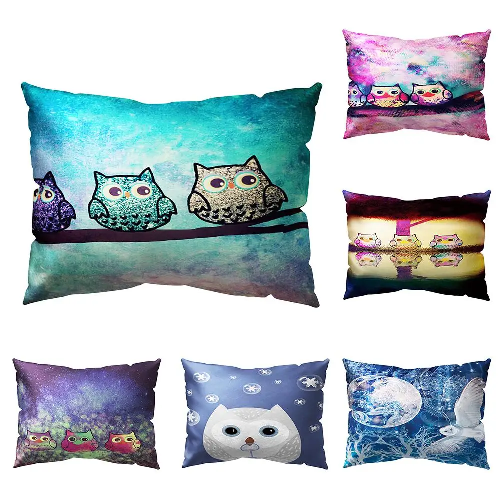 

Cushion Cover 30*50cm Big Eyes Owl Animal Throw Pillow Case Bed Home Cafe Car Decor Cushion Cover For Sofa New