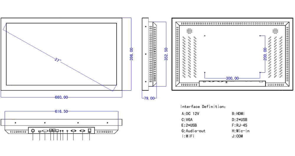 27 "Промышленные Панель ПК Intel n3150 1.6 ГГц Разрешение 1920*1080 2 ГБ DDR3 32 г SSD 24 часов рабочего сенсорный AIO промышленного ПК