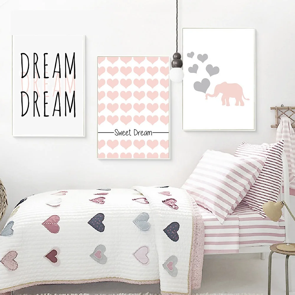 Dream-Big-Motivational-Wall-Art-Cavnas-Posters-Prints-Elephant-Cartoon-Painting-Nurery-Picture-Kawaii-Baby-Kids(1)
