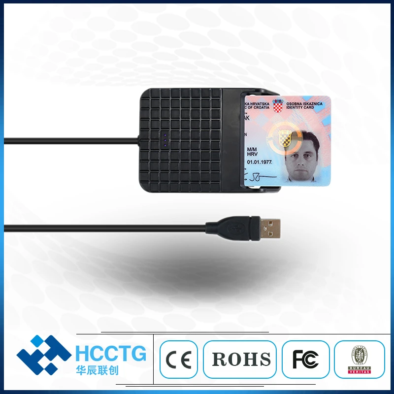 Soporte Metal USB 2,0 tarjeta de crédito lector de tarjeta de identificación ordenador DCR33|Lectores tarjetas| - AliExpress