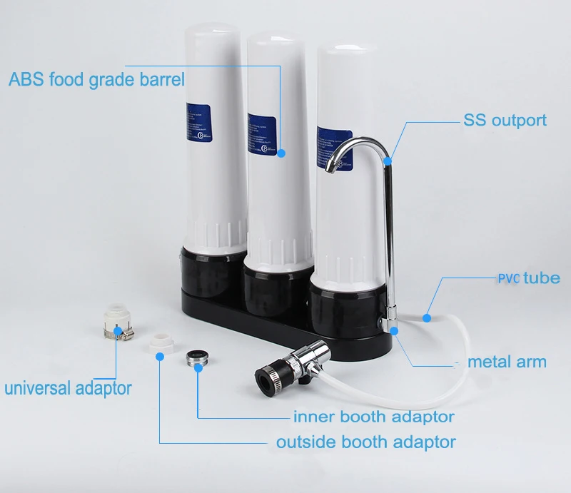 Purificateur d'eau de comptoir intelligent en 3 étapes, filtre à eau du  robinet, solution d'eau de cuisine, système de filtre de bureau avec  connecteur de robinet universel - AliExpress