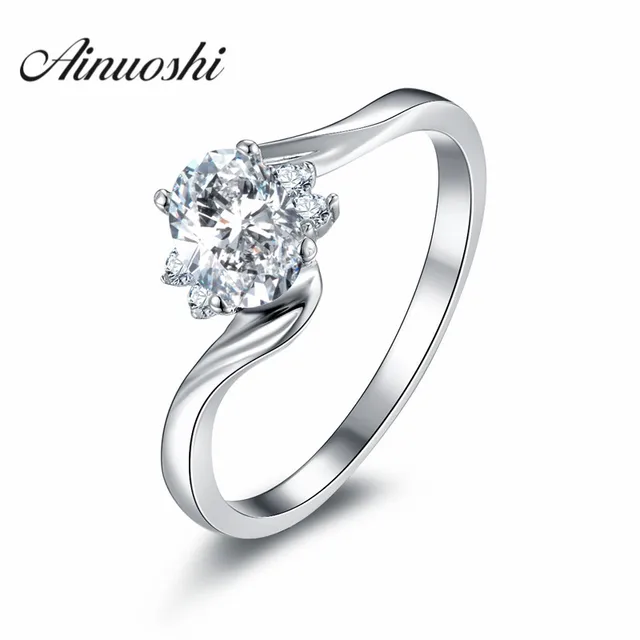 ainoushi 925 sterling silver solitario ring sona engagement ring bague solitaire oval cut nscd twist wedding - Oval Wedding Ring ainoushi 925 sterling silver solitario ring sona engagement ring bague solitaire oval cut nscd twist wedding - Oval Wedding Ring