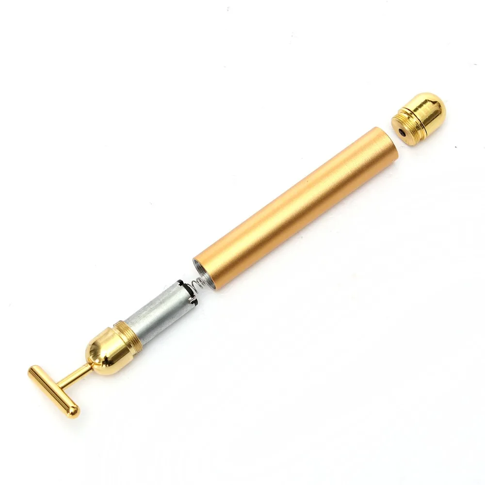 24k Gold Lift Bar ролик вибрации Pro для похудения лица палка красоты лица палка для ухода за кожей энергия Т-образный вибрирующий массажер бар