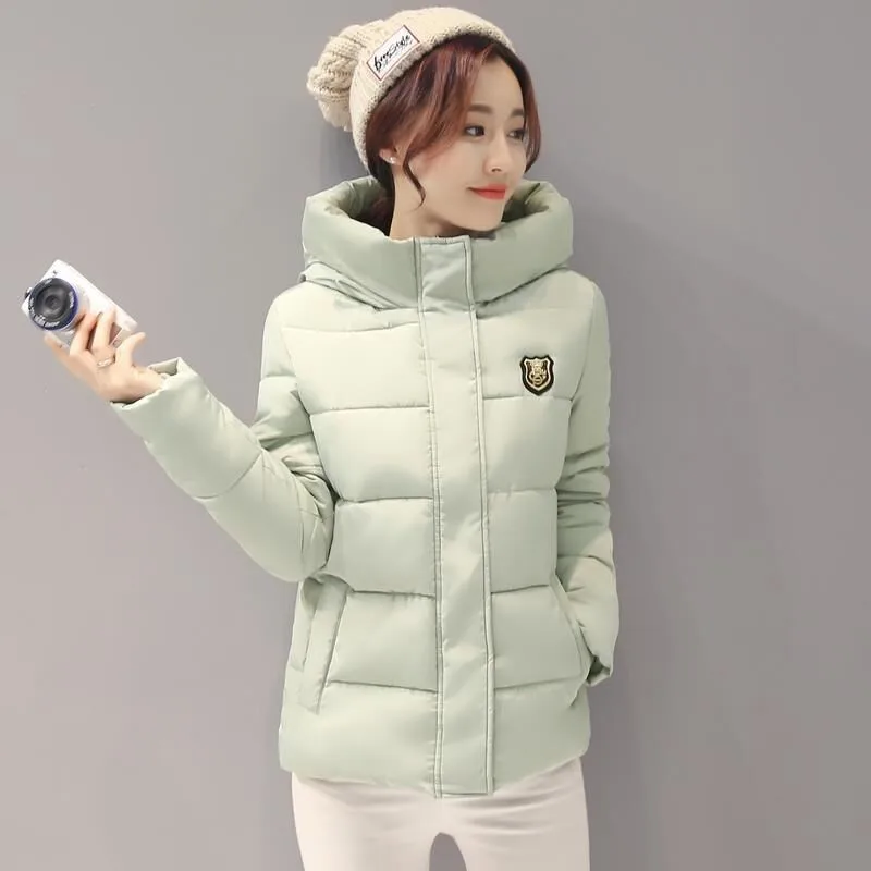 2016New Winter Women Coat Elegant Thicken Hooded Cotton Down Jacket Big yards Warm Jacket Coat Fashion Winter Short Jacket Women