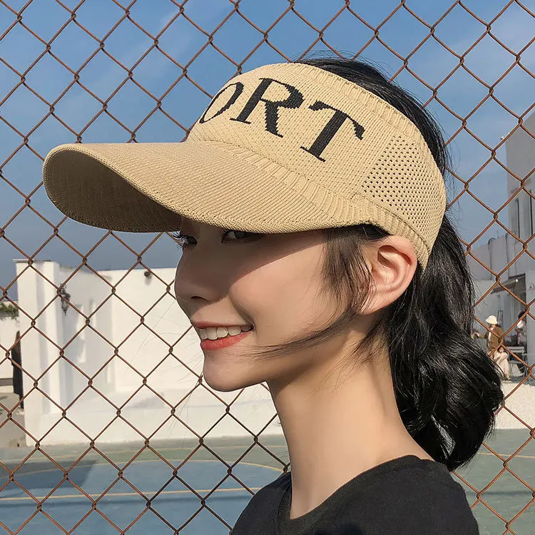 

Outdoor Baseball Hat Letter Breathable Knit Visor Hat