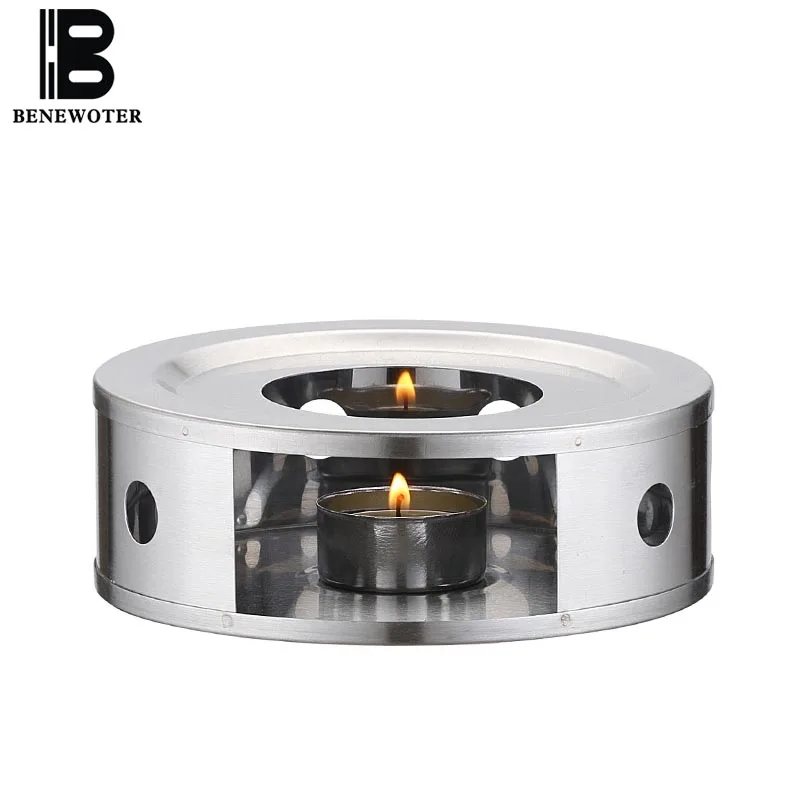Creative Round Stainless Steel Candle Heating Warm Stove Teapot Trivets