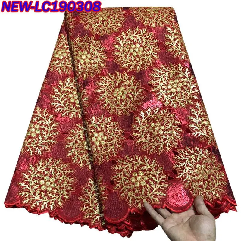 

High quality African lace fabric 2017 latest organza lace fabric sequins embroidered hot Nigerian lace fabric for dress XY41413