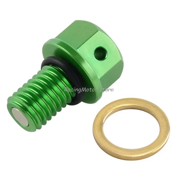 

M10xP1.5 Magnetic Oil Drain Screw Plug Bolt Oil Drain Sump Nut For KAWASAKI KX80 85 100 125 250 KLX300 R KDX175 200 220 KX450F