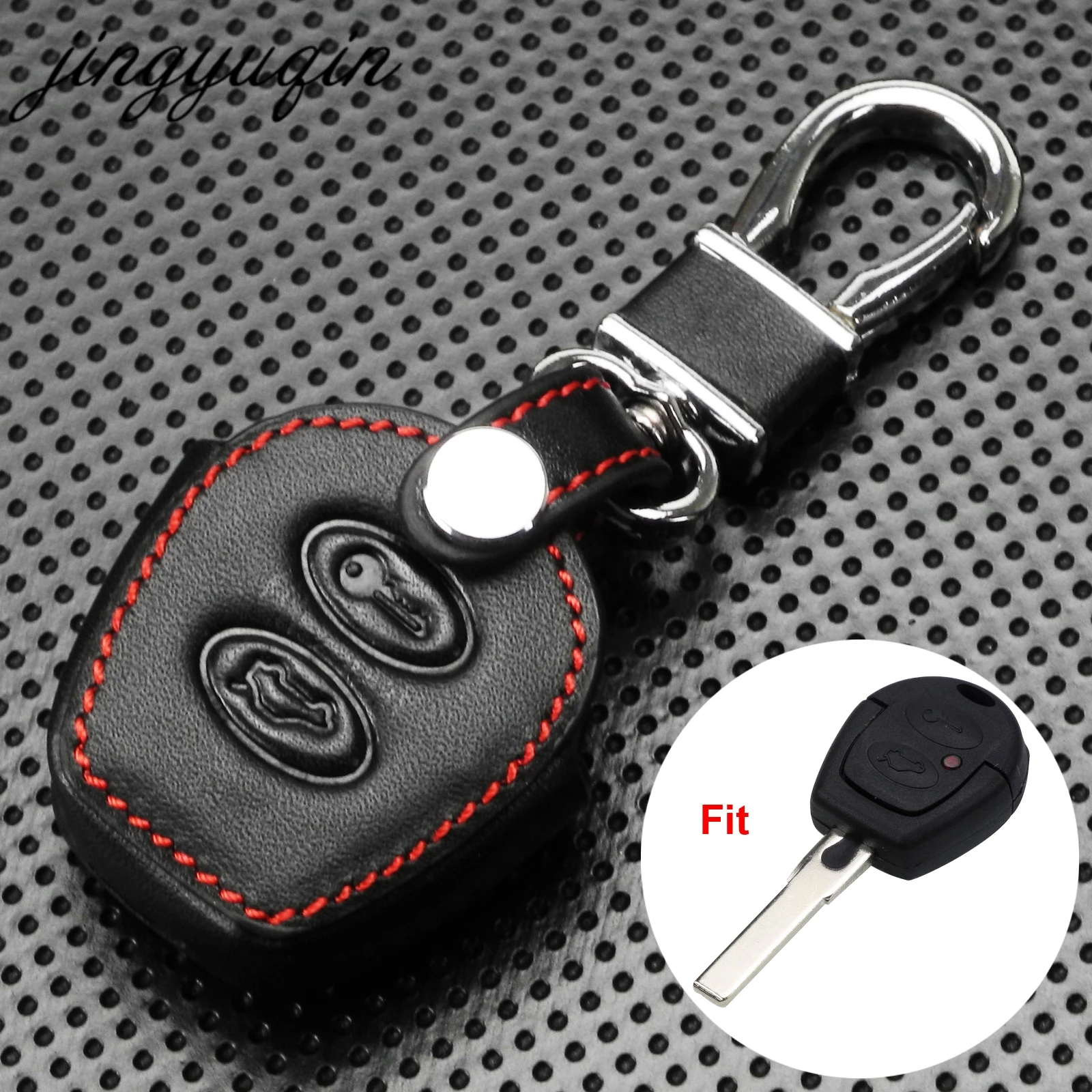 Кожаный чехол jingyuqin для VW Polo Golf Jetta Sharan Seat Ibiza Leon Toledo Mii Altea SKODA FABIA OCTAVIA|Футляр