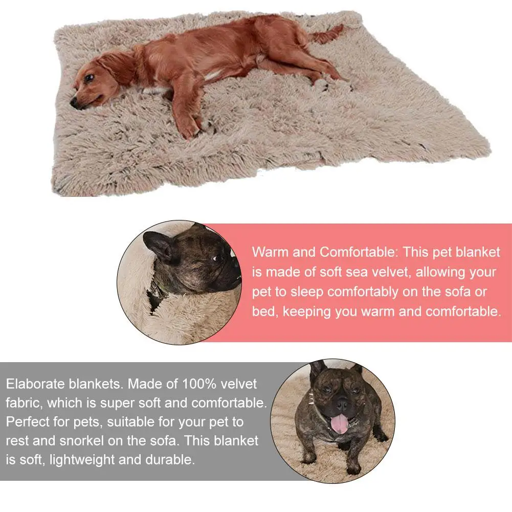 S/M/L длинная плюшевая собака кроватная коврик Двухслойное покрывало для кровати для Золотого ретривера пластиковые контейнеры для тату щенков собак и кошек 20E