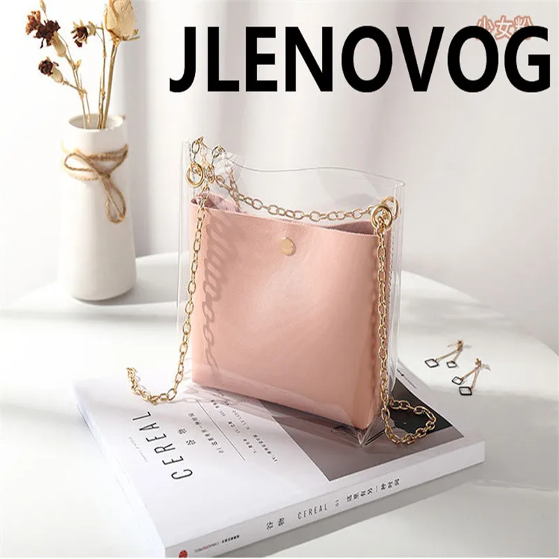

Single shoulder diagonal portable soft handle new jelly chain mobile phone new Messenger mother bucket casual fashion bag