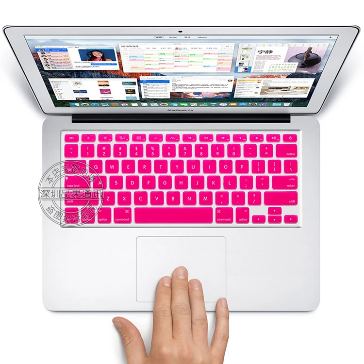 Версия США Английский красочные силиконовые защиты крышка наклейка клавиатура кожи для 1" 15" 1" Apple Macbook Air pro/retina/Imac G6 - Цвет: hot pink