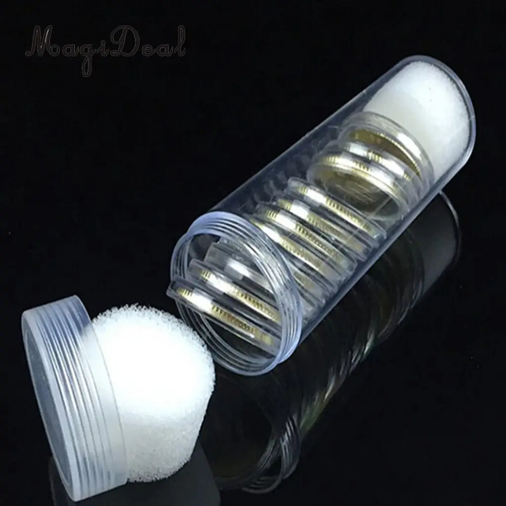 20Pcs Protective Tube Holder Clear Round Cases Coin Storage Box 20.5/25mm