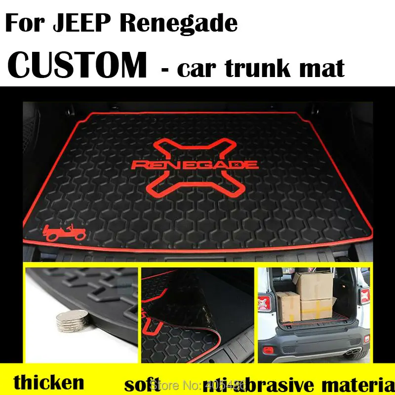 New 3D Cargo Trunk Organizer Tray Mat Slush Floor Mat Liner Mats Carpet Rubber Synthetic Leather For Jeep Renegade 2015 2016