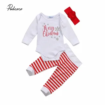 

Toddler Baby Boys Girls Kids Christmas Romper Tops Long Leggings 2Pcs Clothing Sets Infant Newborn Xmas Cotton Print Clothes Set
