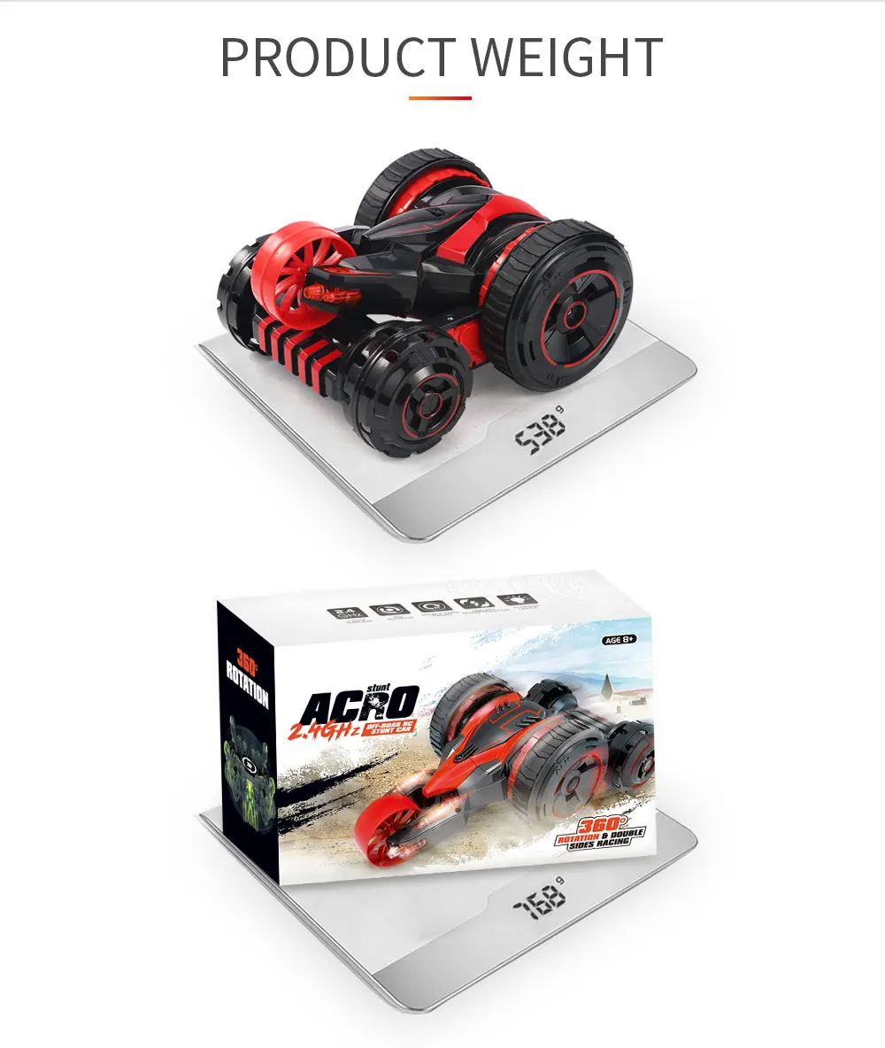 JJRC RC 2,4 г 360 градусов флип двухсторонний трюк прокатки дрейф ролл автомобиль багги шестиканальный пятиколесный деформации автомобиля