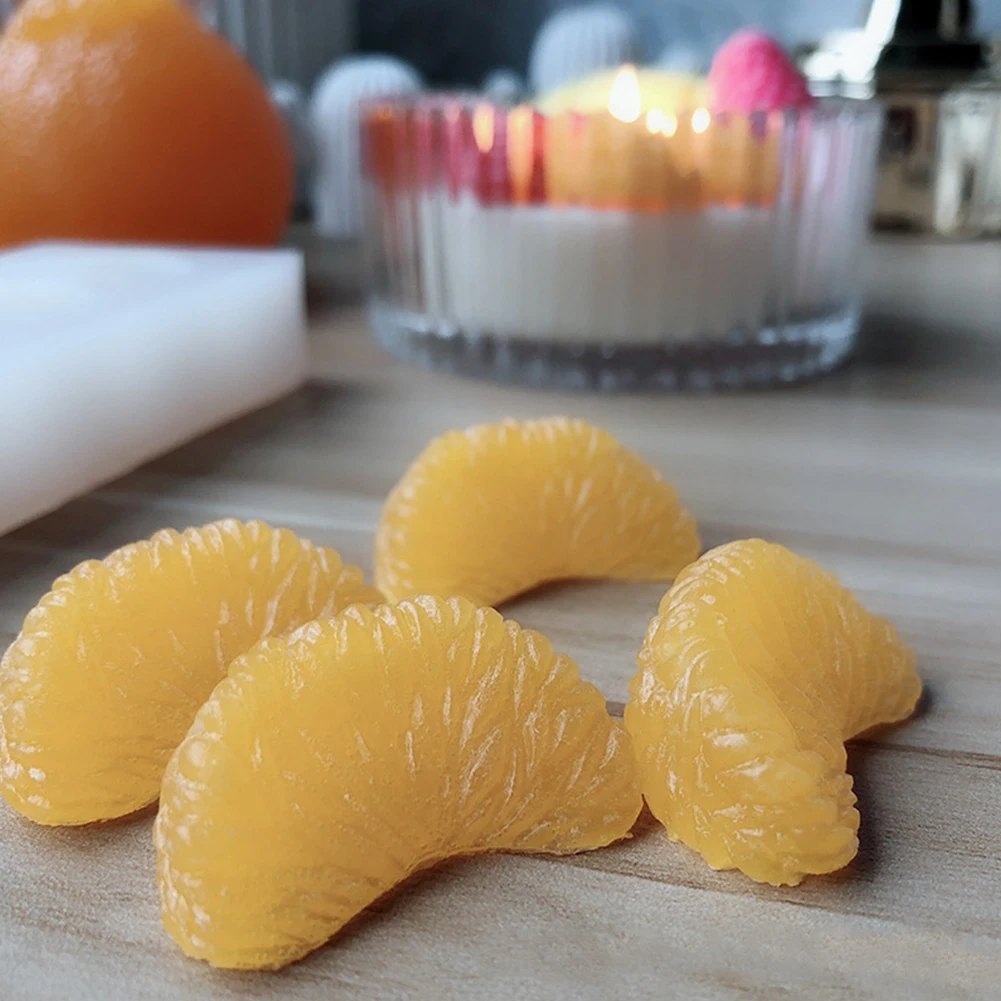 DIY силиконовая форма для фруктового торта Ароматизированная свеча полукруглая оранжевые лепестки форма для мыла ручной работы