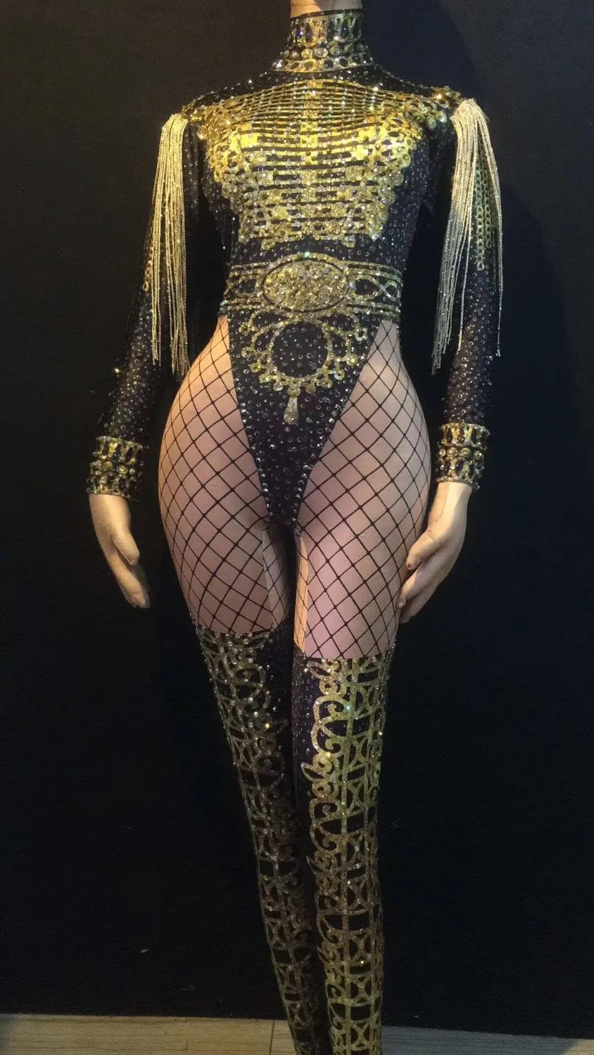 High Quality Sexy Women Jumpsuit Tassel Black Solid Rayon Homecoming Evening Party Fashion | Женская одежда