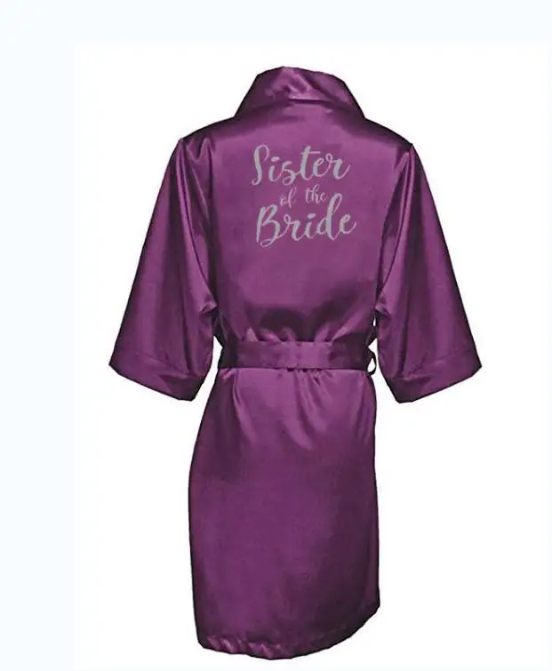 Plain Satin Robes Women Wedding Robe Bride Bridesmaid Robes Dressing Gown Silk Robe Slipper